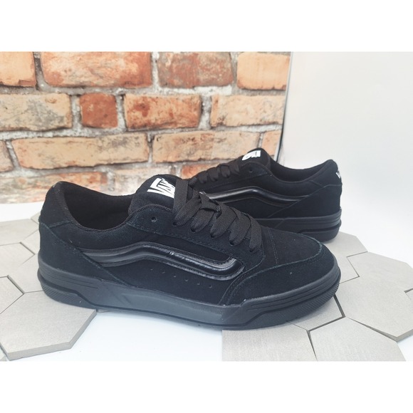 Vans Hylane Men Sz 8 Triple Black Skate Blackout Cat Sneakers Fat Tongue Chunky - Picture 2 of 8